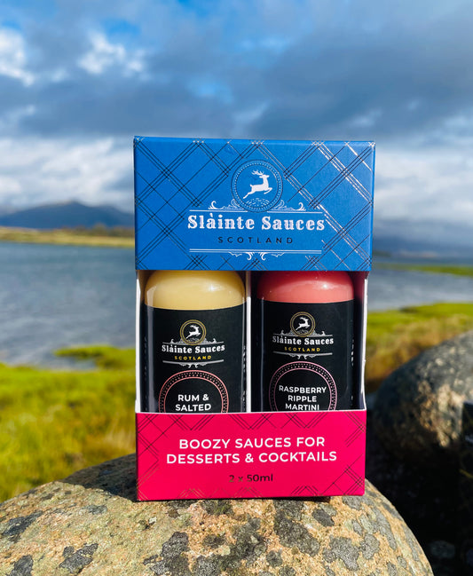 Boozy Sauces for Desserts & Cocktails Gift Box – 2 x 50ml