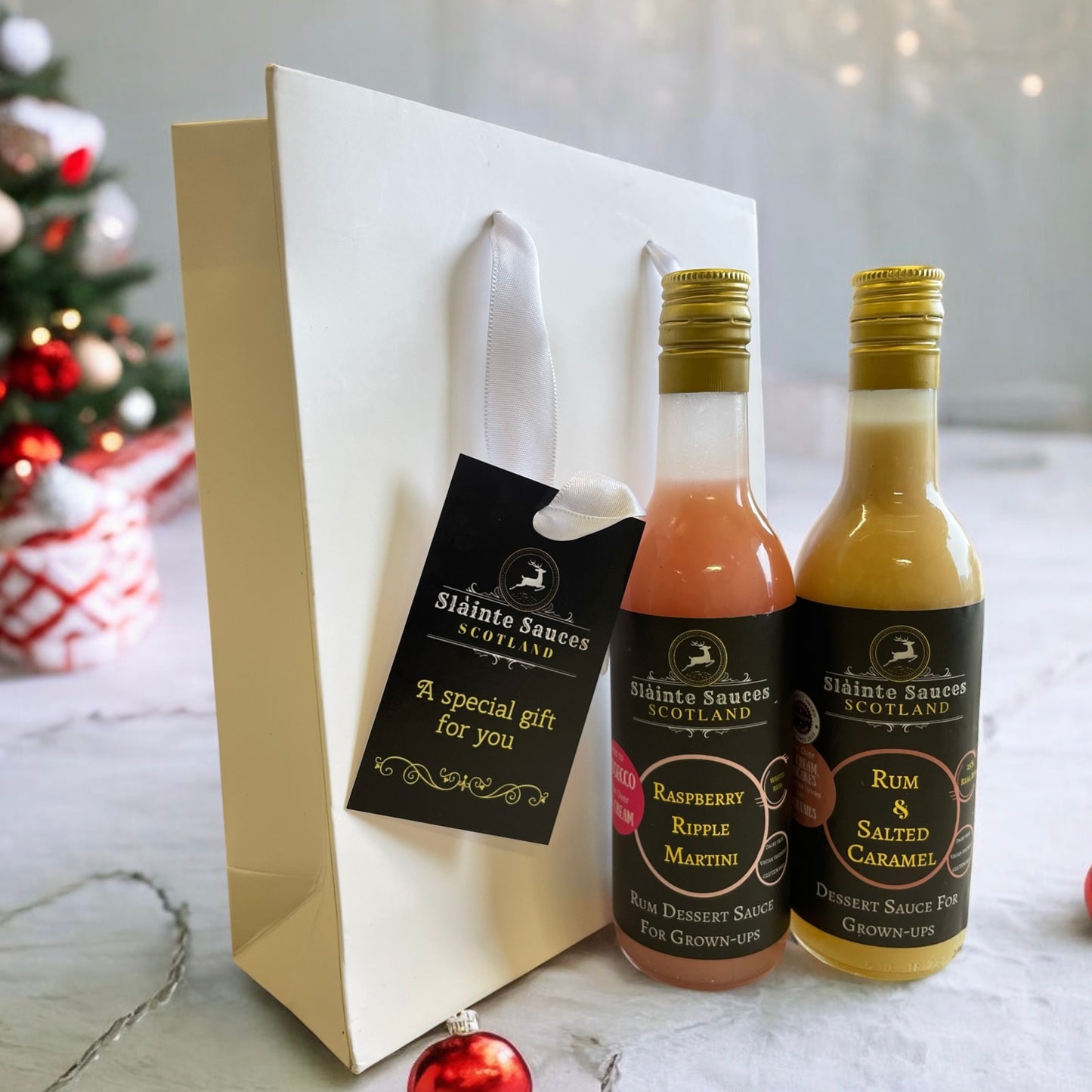 Bestselling Boozy Dessert Sauce Gift Set – Rum & Salted Caramel & Raspberry Ripple Martini