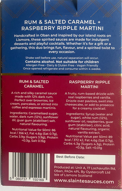 Boozy Sauces for Desserts & Cocktails Gift Box – 2 x 50ml