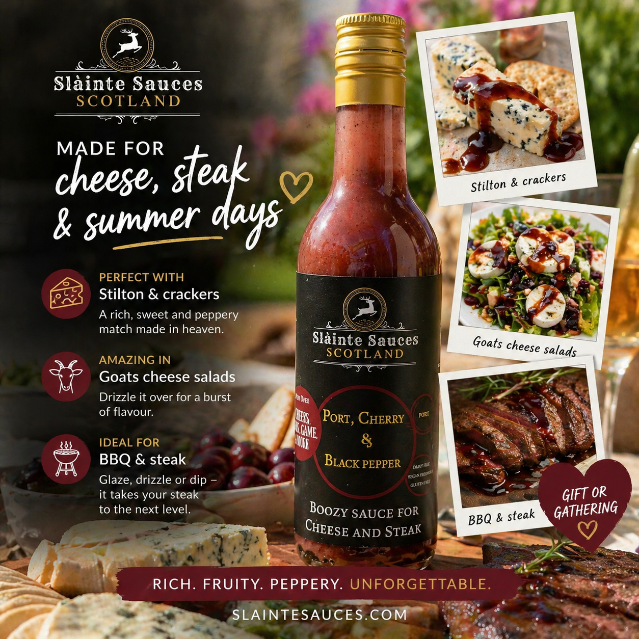 Port, Cherry & Black Pepper – Boozy Gourmet Sauce for Cheese & Steak